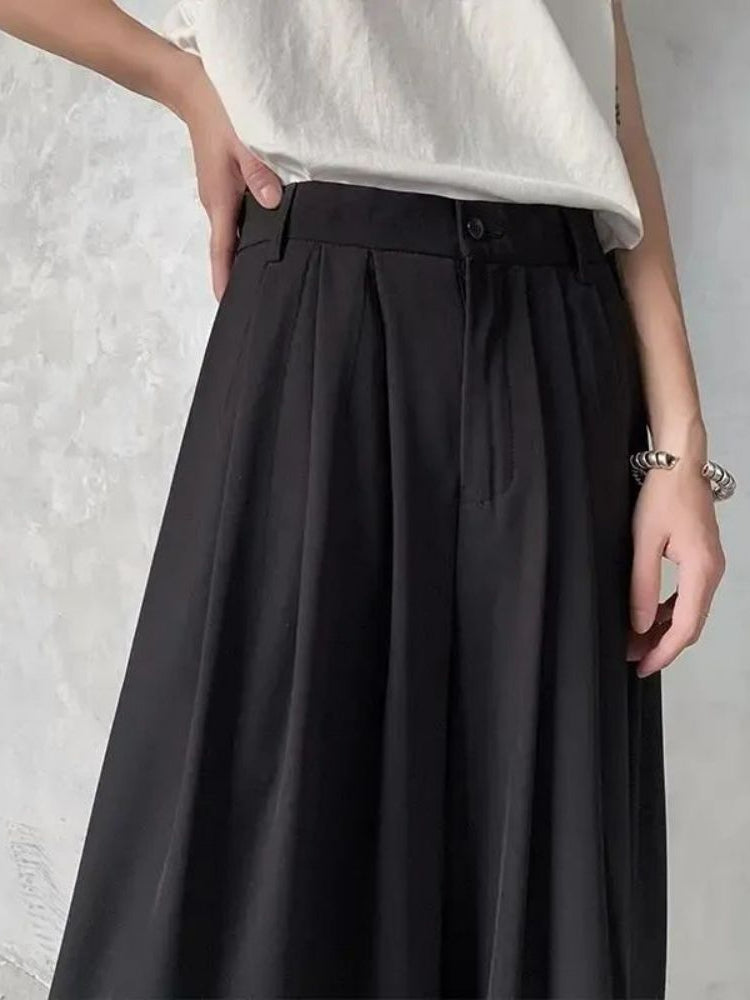 Mens Loose Wide Leg Flared Pants