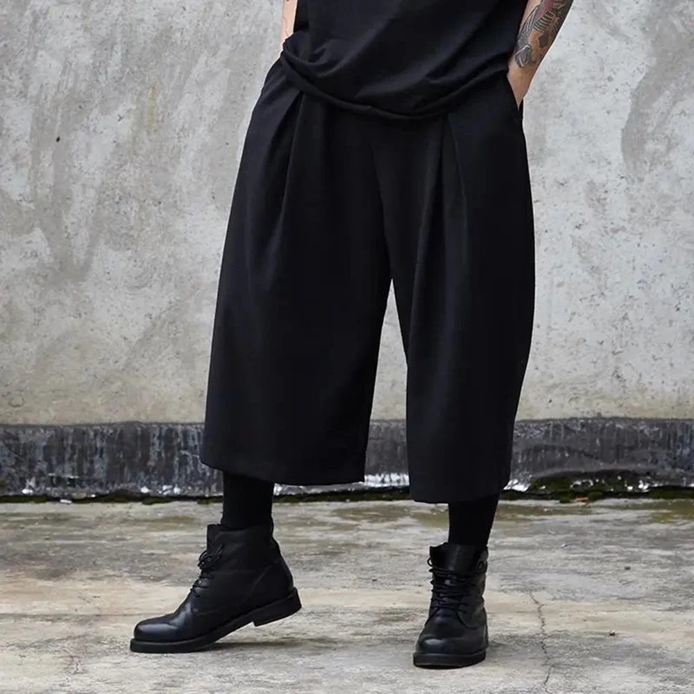 Mens Culottes Dark Gothic Casual Pants Japanese All-Match Streetwear Y2k Personality Hakama Samurai Pants Men'S Clothing 2024 - Image 3