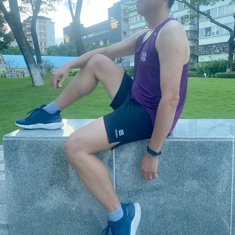 Mens Function Waist Multi Net Pocket Thin Train Shorts Summer Sport Running Quick Dry Breath Shorts(Water Bottle Not Included) - Image 5