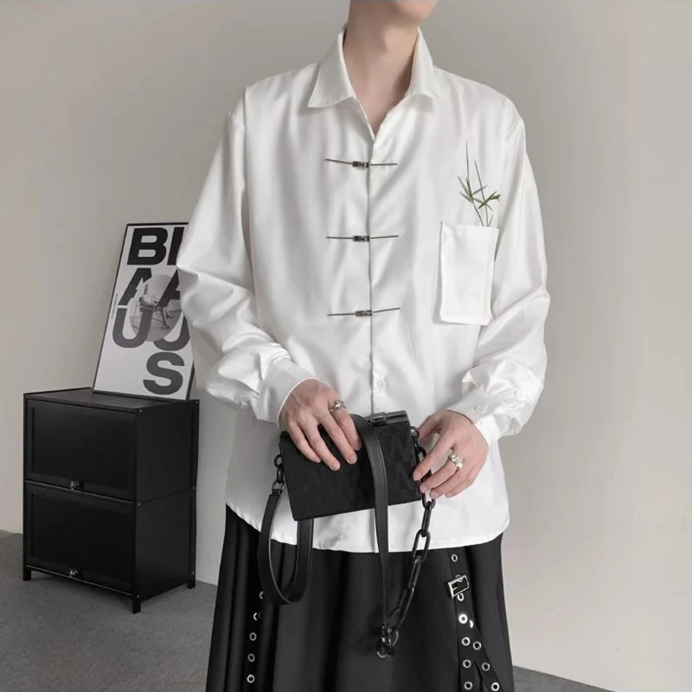 2026 Summer New Men's Embroidered Long-Sleeved Shirt Chinese Retro Fashion Trendy High Street Loose Casual Niche Men's Top - Image 3