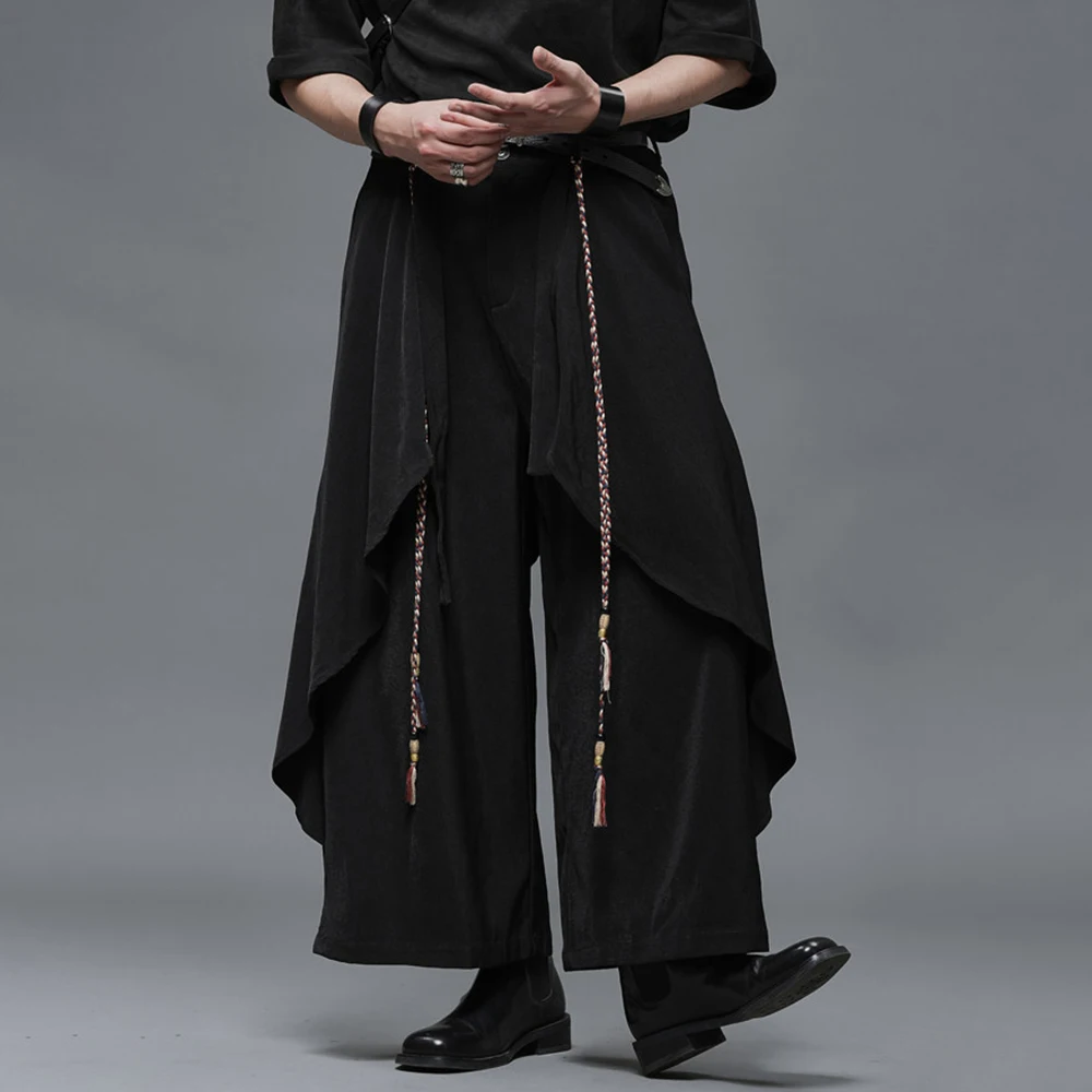 Y2k Faux Two-Piece Dark Design Casual Skirt Pants Genderless Streetwear Fashion Youth Outdoor Wide-Leg Pants Unisex 2026 New - Image 3