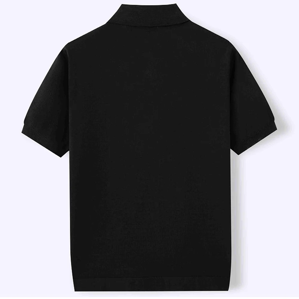 Summer New Men's Short-Sleeved Jacquard Cardigan Knitted Shirt Retro Fashion Trend Casual Loose Breathable Niche Men's Tops - Image 4