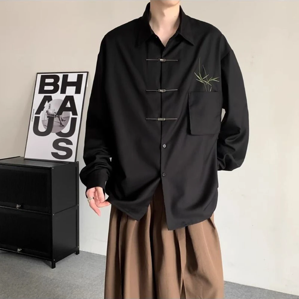 2026 Summer New Men's Embroidered Long-Sleeved Shirt Chinese Retro Fashion Trendy High Street Loose Casual Niche Men's Top - Image 5