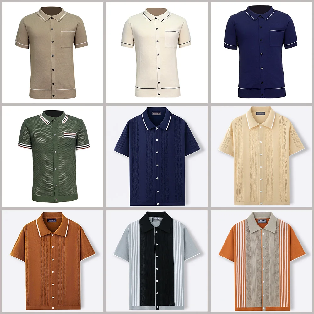 Mens Cool Silk Casual Knit Polo Shirt Summer Fashion Daily Outdoor Soft Comfortable Short-Sleeve T-Shirt Men'S Clothing 2025 New - Image 5