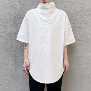 XS-5XL Summer New Men's Solid Color Short-Sleeve T-Shirt American Retro Fashion Trend High Street Casual Loose Men's Tops