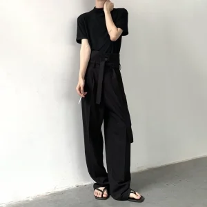 XS-5XL Mens Ribbon Trimmed Niche Y2k Trousers Spring Streetwear Fashion Youth Trend Outdoor Casual Trousers Men'S Wear 2026 New