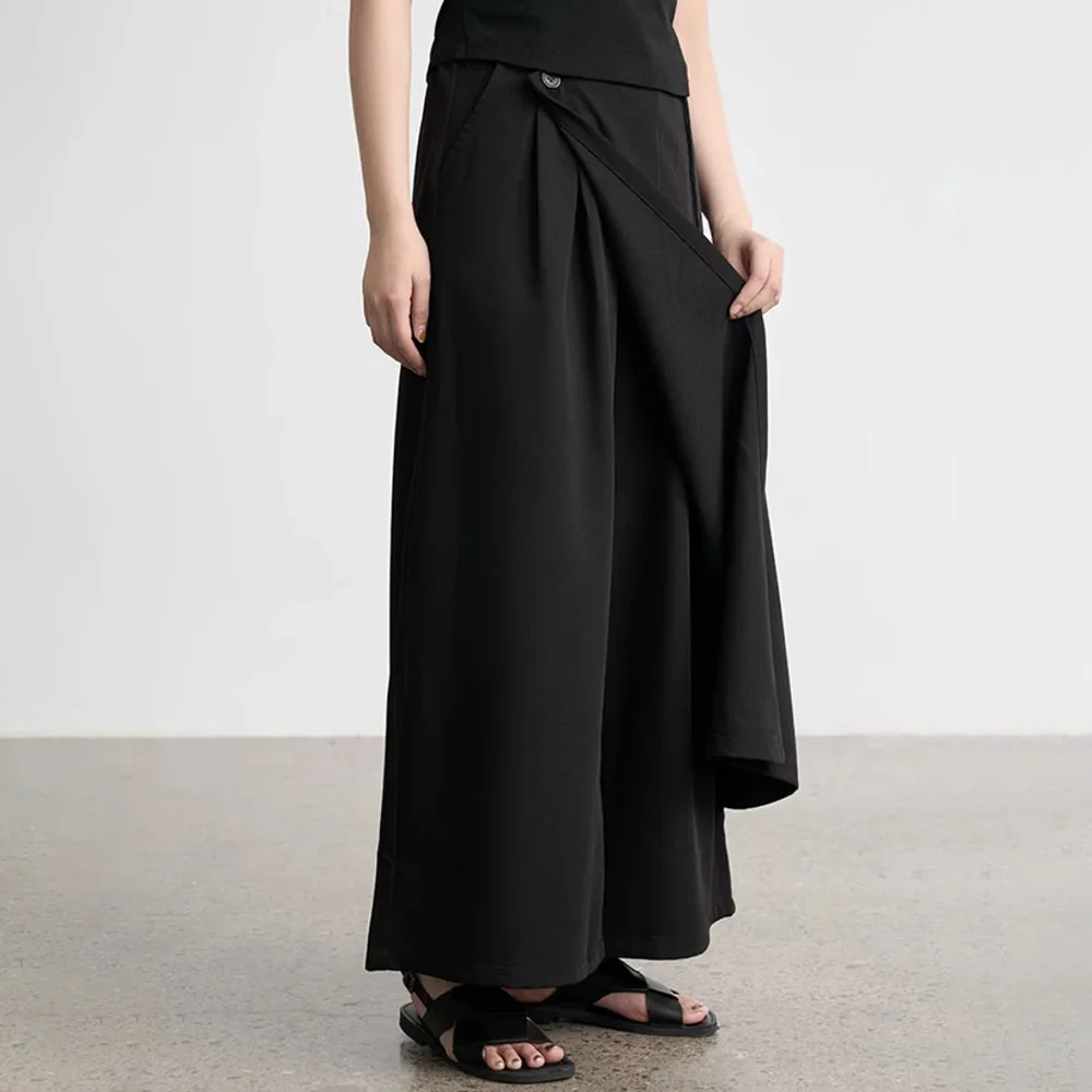 Mens Skirt Pants Double-Layer Splicing Gothic Samurai Pants Japanese Dark Style Casual Hakama Wide-Leg Pants Men'S Clothing 2024 - Image 3