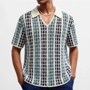 2026 Summer New Men's Striped Short-Sleeve T-Shirt American Retro Fashion Trendy Street Casual Loose Breathable Men's Top