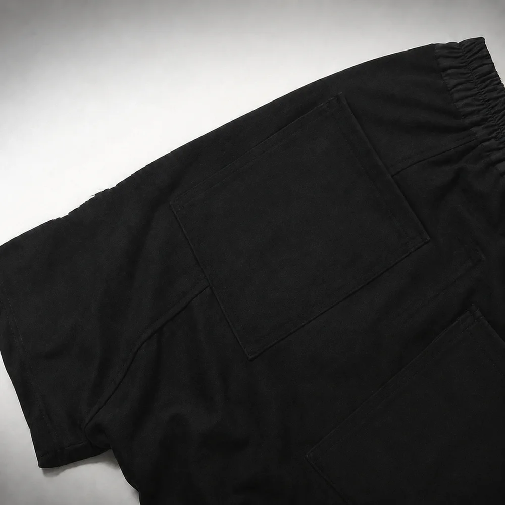 XS-5XL Summer New Men's Solid Color Wide-Leg Shorts American Retro Fashion Trend Street Casual Breathable Niche Men's Bottoms - Image 5