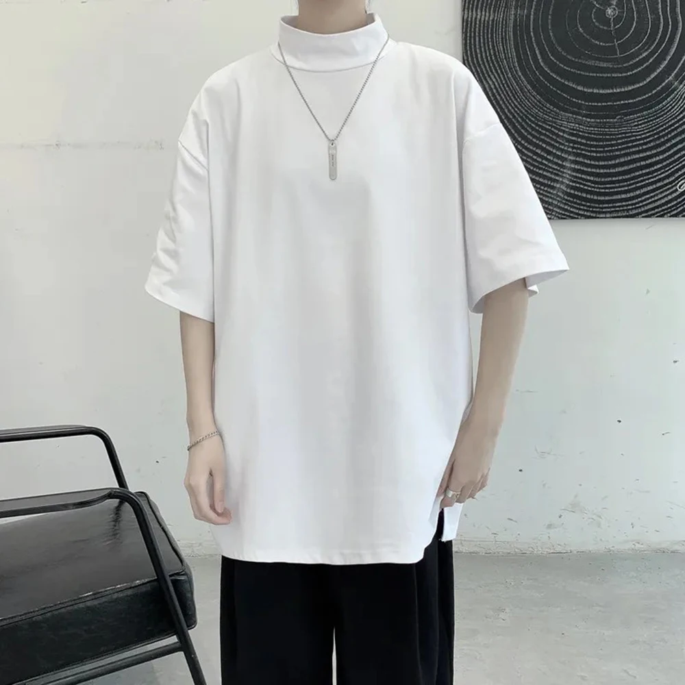XS-5XL Summer New Men's Solid Color Short-Sleeve T-Shirt American Retro Fashion Trendy Casual Simple Loose Breathable Men's Top - Image 3