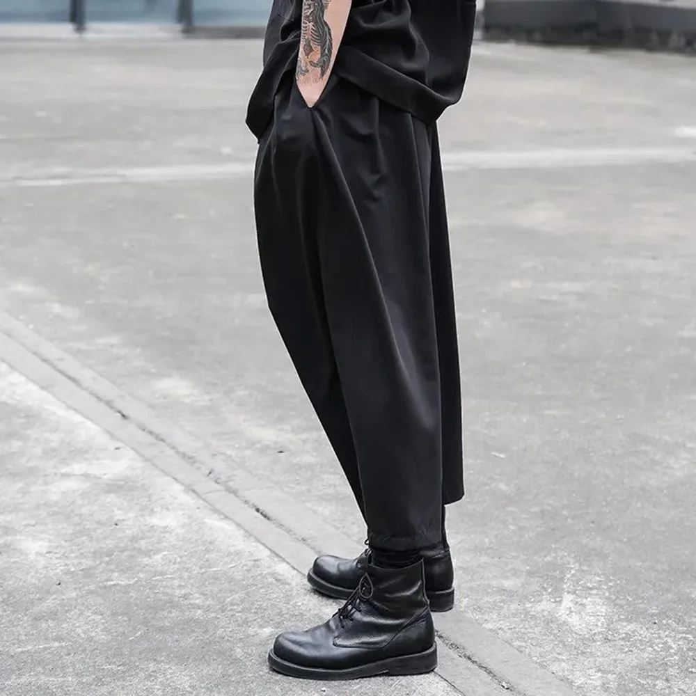 Gothic Y2k Culottes Button Irregular Casual Hakama Streetwear Personality Japanese Harajuku Culottes Men'S Clothing Unisex 2024 - Image 4