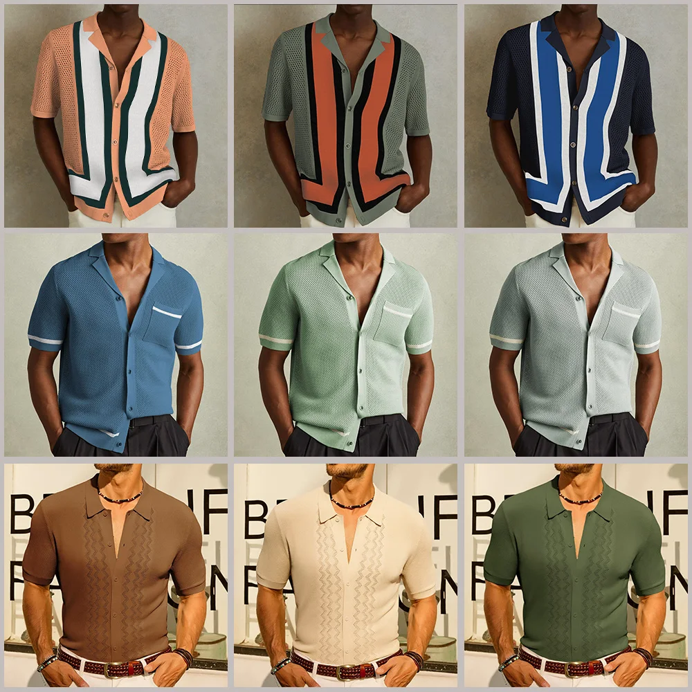 Mens Cool Silk Casual Knit Polo Shirt Summer Fashion Daily Outdoor Soft Comfortable Short-Sleeve T-Shirt Men'S Clothing 2025 New - Image 3