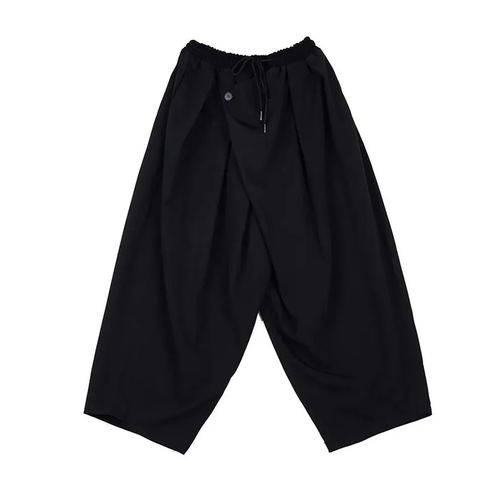 Gothic Y2k Culottes Button Irregular Casual Hakama Streetwear Personality Japanese Harajuku Culottes Men'S Clothing Unisex 2024 - Image 6