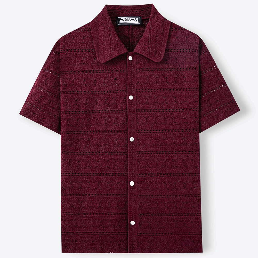 2026 Summer New Men's Solid Color Short-Sleeve Shirt American Retro Fashion Trendy Street Casual Loose Breathable Men's Top - Image 2