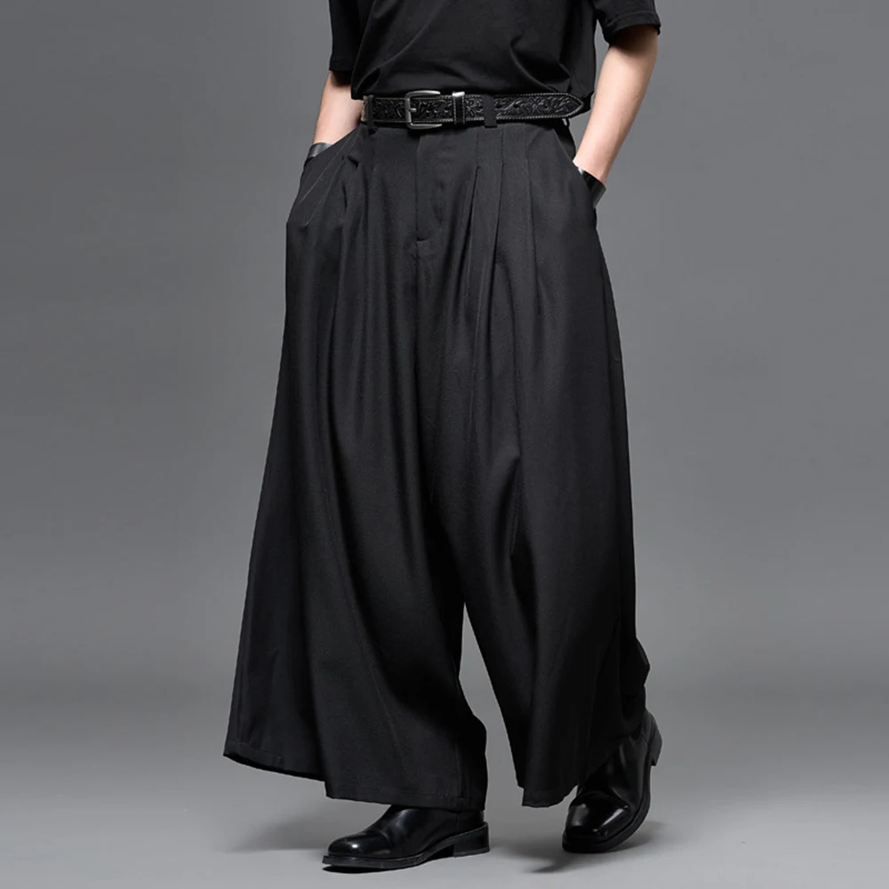 Mens Japanese Plain Dark Casual Skirt Pants Spring Streetwear Fashion Youth Outdoor Niche Wide-Leg Pants Men'S Clothing 2026 - Image 2