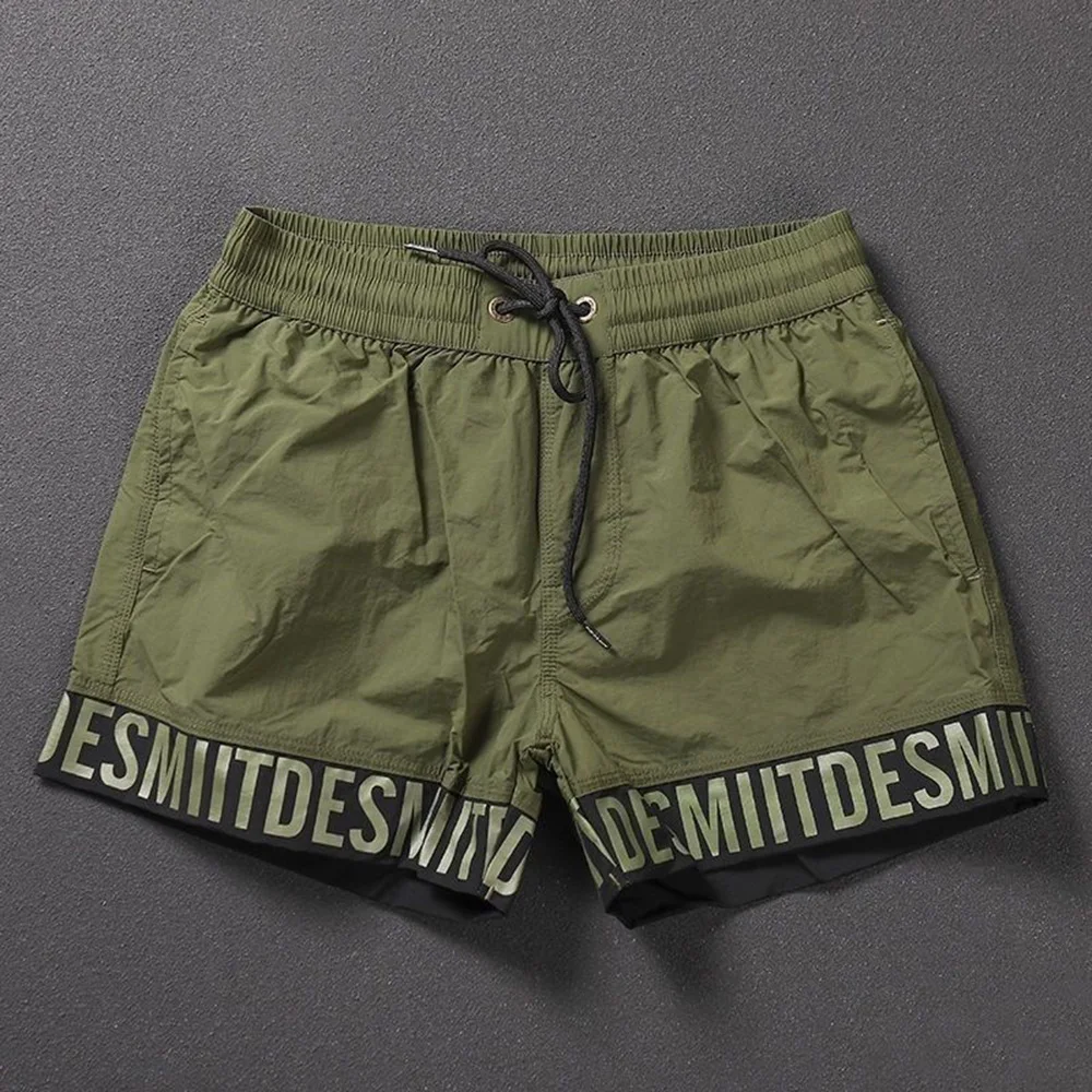 Beach Shorts Summer Mens Sports Swim Trunks Gym Training Shorts Quick-Drying Lightweight Letters Edge Trendy 2024 Shorts New - Image 2