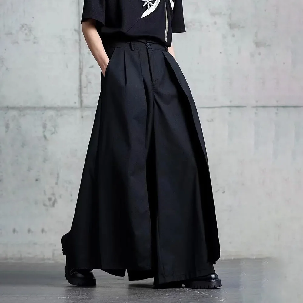 Gothic Y2K Single Layer Thick Japanese Culottes Dark Style Streetwear Draped Personality All Match Casual Pants Unisex 2024 - Image 4
