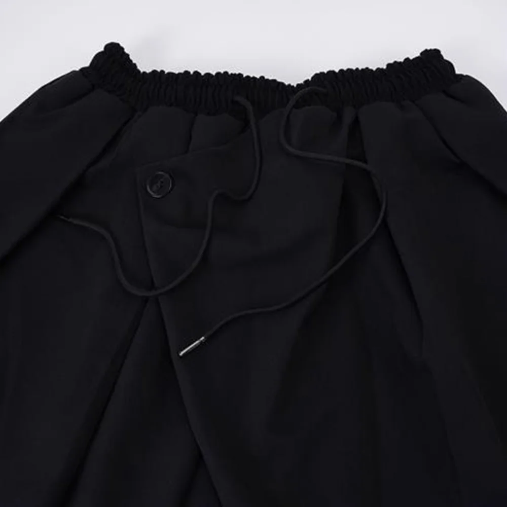 Gothic Y2k Culottes Button Irregular Casual Hakama Streetwear Personality Japanese Harajuku Culottes Men'S Clothing Unisex 2024 - Image 5