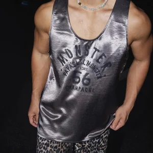 Summer New Men's Letter Sleeveless Vest American Retro Fashion Trend Street Hip-Hop Loose Breathable Sports Gym Men's Tops