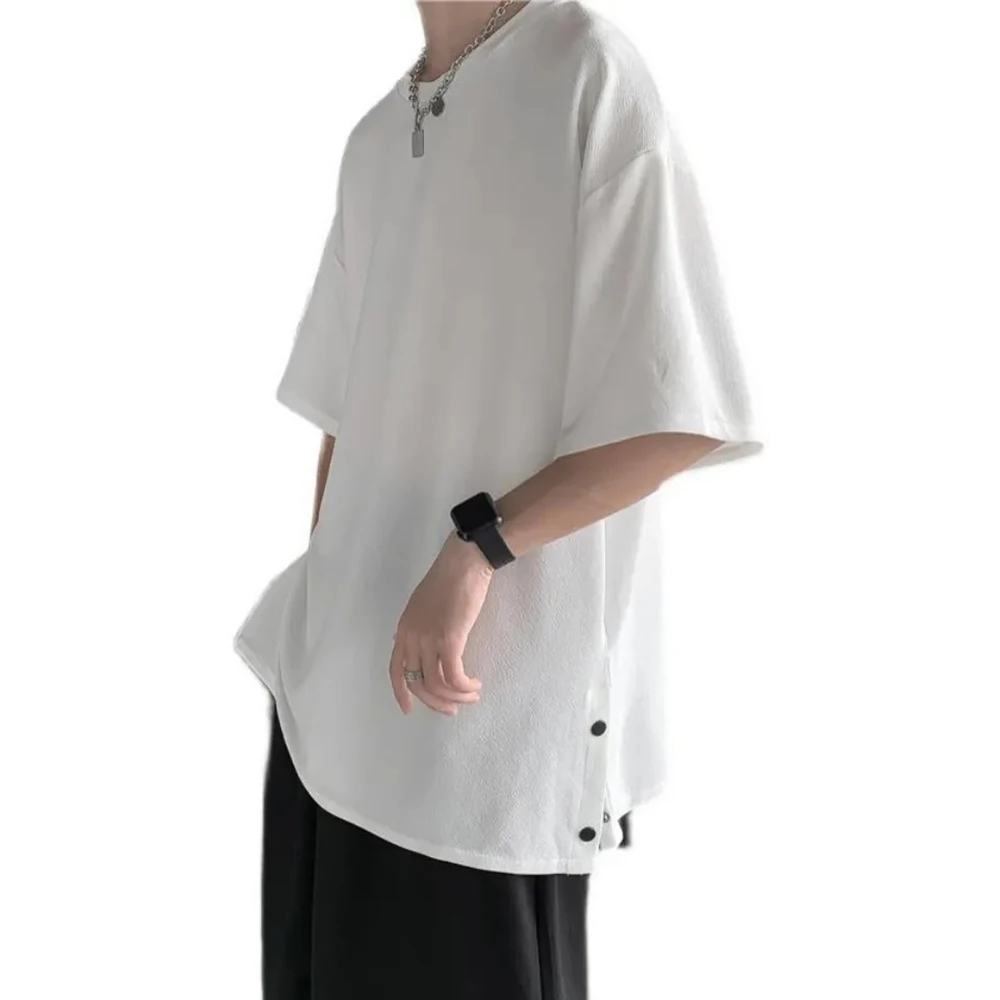 XS-5XL Summer New Solid Color Short-Sleeve T-Shirt American Retro Fashion Trendy High Street Loose Casual Niche Men's Top - Image 6