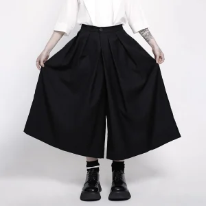 Y2k Dark Gothic Japanese Outdoor Skirt Pants Genderless Streetwear Fashion Campus Stage Youth Outdoor Wide-Leg Pants Unisex 2026