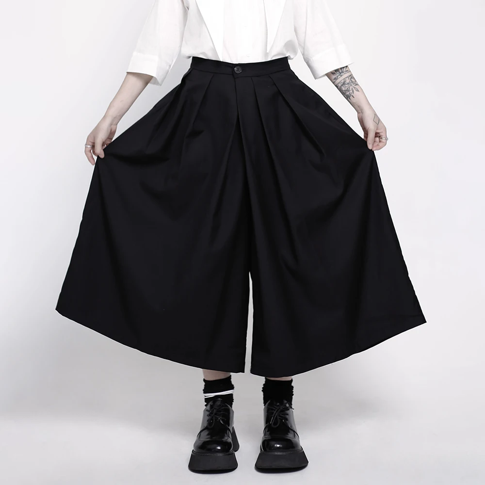 Y2k Dark Gothic Japanese Outdoor Skirt Pants Genderless Streetwear Fashion Campus Stage Youth Outdoor Wide-Leg Pants Unisex 2026