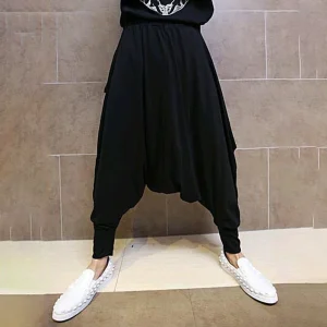 Mens Dark Irregular Side Hem Low Crotch Harem Pants Streetwear Fashion Youth Korean Versatile Casual Pants Men'S Wear 2026 New