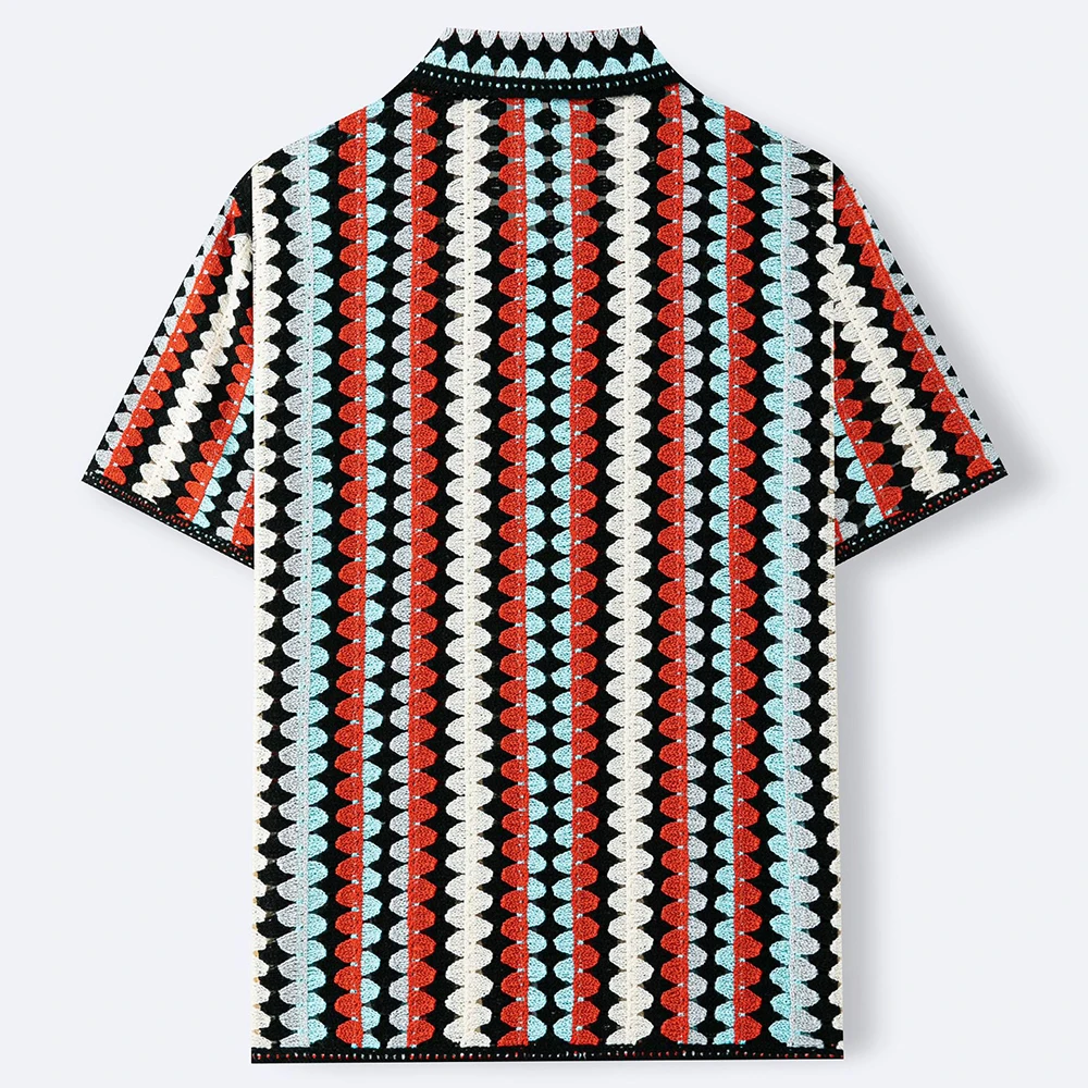 Summer New Men's Color Block Short-Sleeve T-Shirt American Retro Fashion Trend Street Casual Loose Breathable Niche Men's Top - Image 3