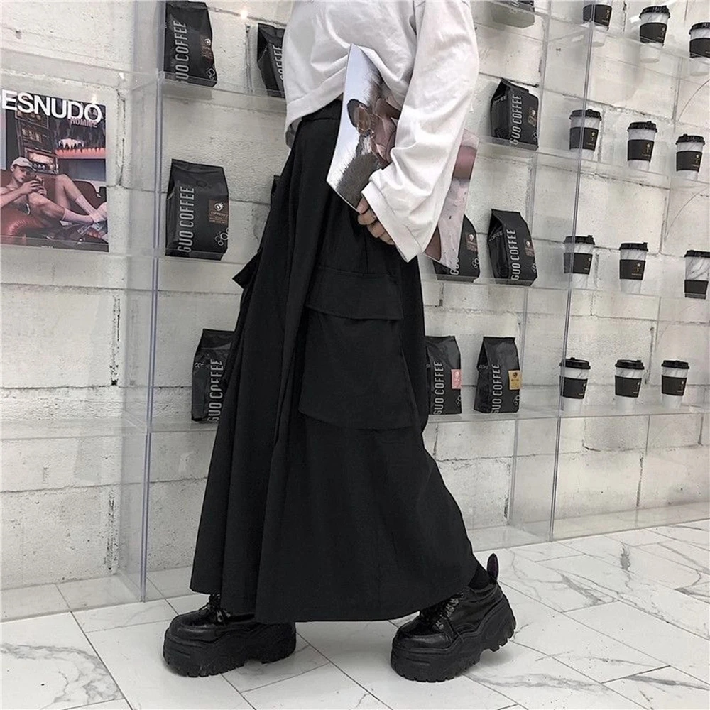 XS-5XL Summer New Men's Large Pockets Wide-Leg Trousers American Retro Fashion Trend High Street Loose Casual Men's Bottoms - Image 3