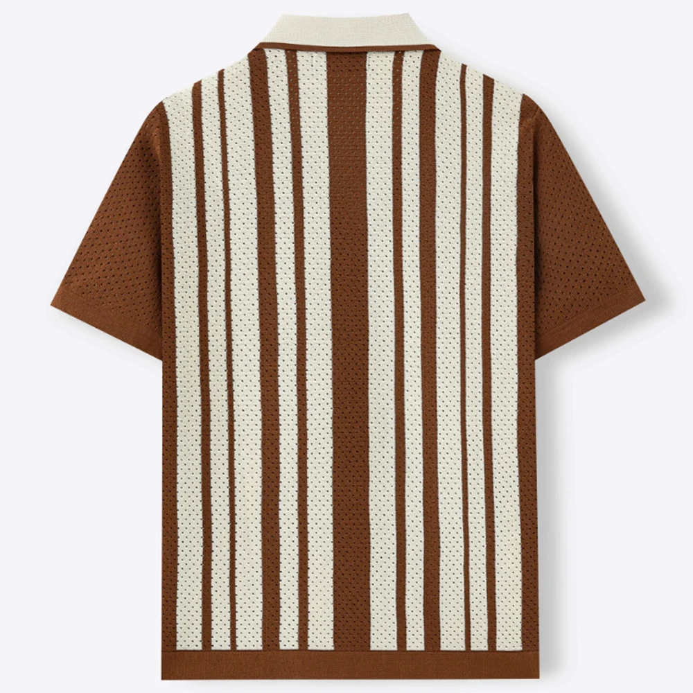 2026 Summer New Men's Striped Short-Sleeve Shirt American Retro Fashion Trendy Street Casual Loose Breathable Men's Tops - Image 5