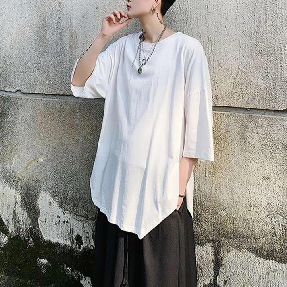 XS-5XL Summer New Men's Side-Slit Short-Sleeve T-Shirt American Retro Fashion Trend Street Casual Simple Loose Niche Men's Top - Image 3