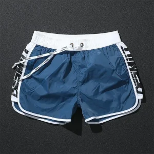 Mens Beach Shorts Swimming Trunks Gym Train Sports Shorts Summer Fashion Color Matching Jogging Running Shorts Men'S Clothing