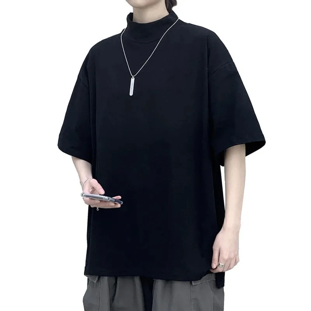 XS-5XL Summer New Men's Solid Color Short-Sleeve T-Shirt American Retro Fashion Trendy Casual Simple Loose Breathable Men's Top - Image 4