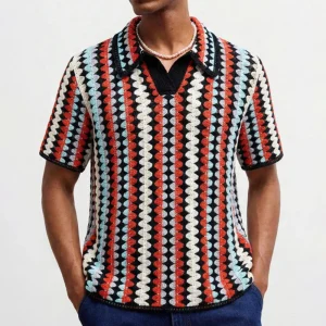Summer New Men's Color Block Short-Sleeve T-Shirt American Retro Fashion Trend Street Casual Loose Breathable Niche Men's Top