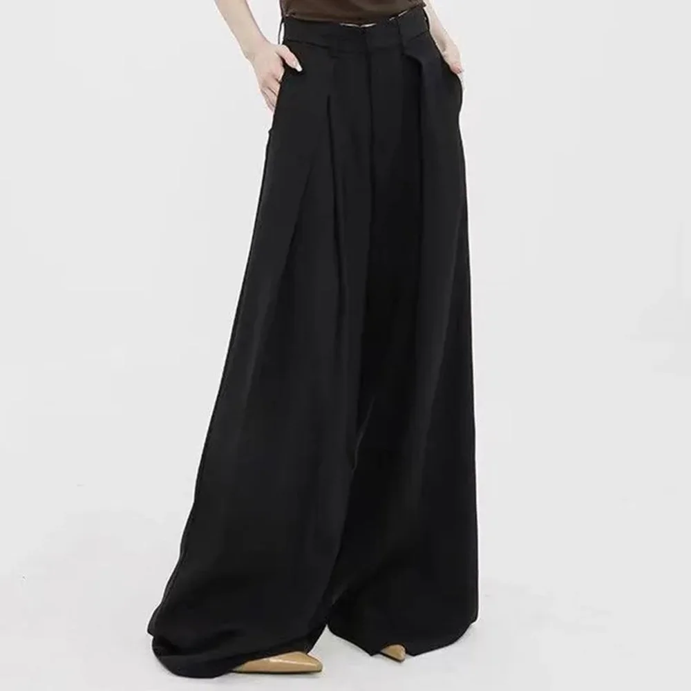 Summer New Men's Solid Color High Waist Wide Leg Straight Pants Harajuku Retro Fashion Trend Casual Simple Loose Men's Bottoms - Image 3