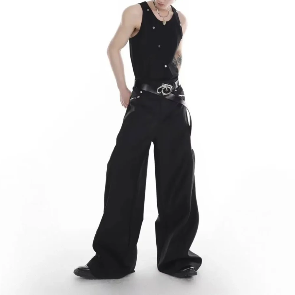 Summer New Men's Solid Color Sleeveless Vest American Retro Fashion Trend Street Hip-Hop Slim Casual Breathable Men's Tops - Image 3