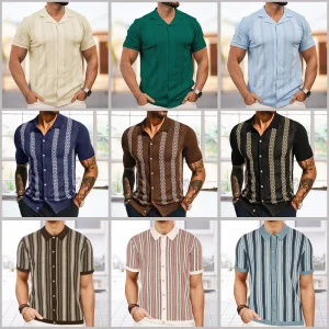Mens Cool Silk Casual Knit Polo Shirt Summer Fashion Daily Outdoor Soft Comfortable Short-Sleeve T-Shirt Men'S Clothing 2025 New