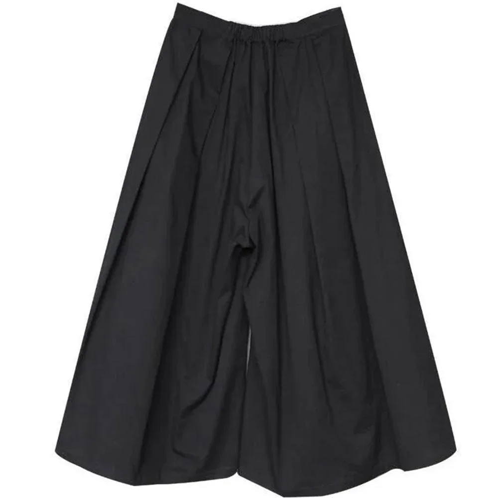 Dark Gothic Style Loose 7-point Hakama Pants 2024 New Trendy Wide Leg Pants Genderless Large Size Design Samurai Pants Unisex - Image 6