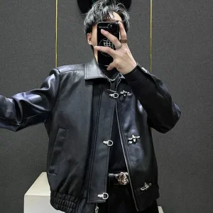 Mens Spring Jacket Airplane Buckle Casual Motorcycle Jacket Streetwear Fashion Youth Baseball Uniform Men'S Clothing 2026 New