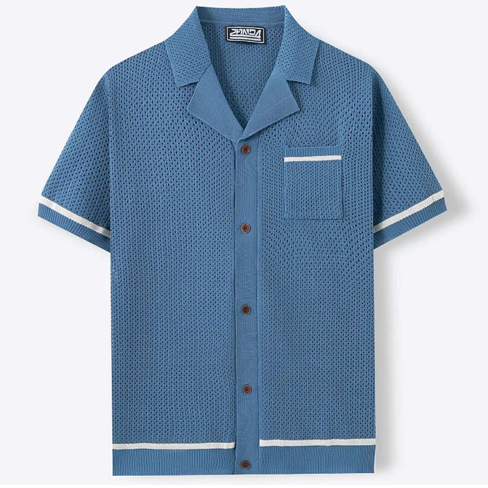 Mens Cool Silk Casual Knit Polo Shirt Summer Fashion Daily Outdoor Soft Comfortable Short-Sleeve T-Shirt Men'S Clothing 2025 New - Image 20