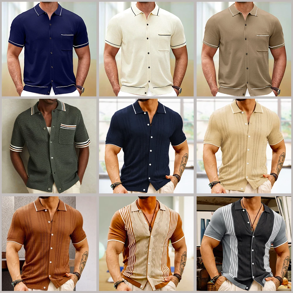 Mens Cool Silk Casual Knit Polo Shirt Summer Fashion Daily Outdoor Soft Comfortable Short-Sleeve T-Shirt Men'S Clothing 2025 New - Image 2