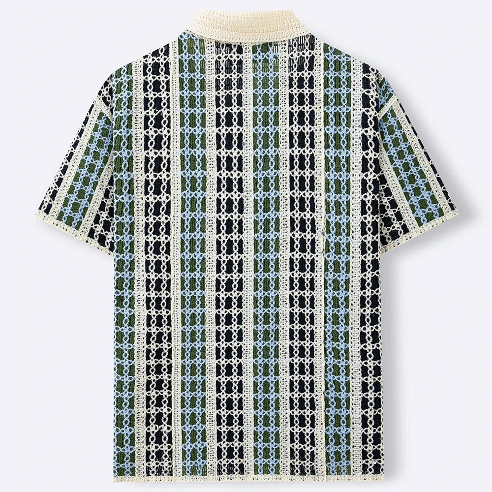 2026 Summer New Men's Striped Short-Sleeve T-Shirt American Retro Fashion Trendy Street Casual Loose Breathable Men's Top - Image 4