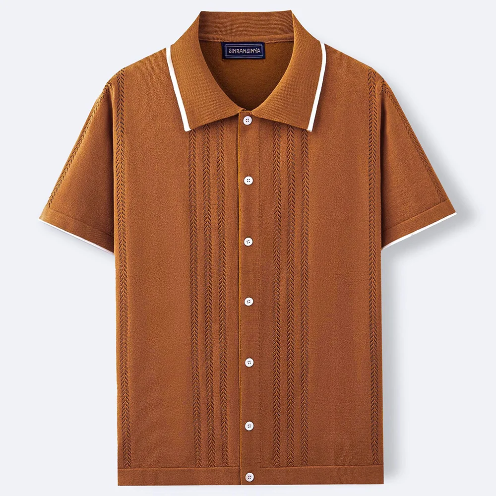 Mens Cool Silk Casual Knit Polo Shirt Summer Fashion Daily Outdoor Soft Comfortable Short-Sleeve T-Shirt Men'S Clothing 2025 New - Image 8