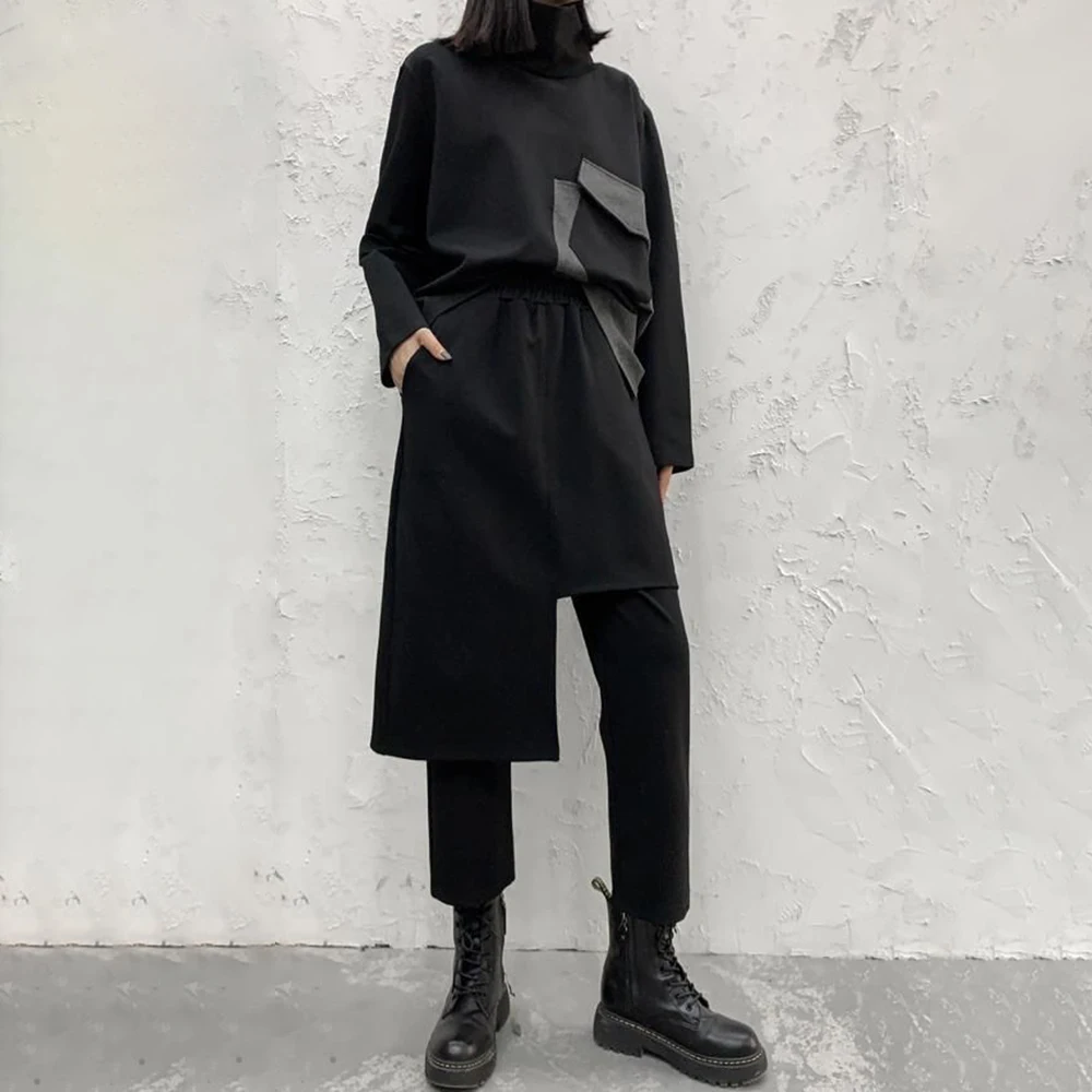 Y2k Asymmetrical Double-Layer Casual Skirt Pants Spring Genderless Streetwear Fashion Nightclub Stage Youth Trend Pants Unisex - Image 4