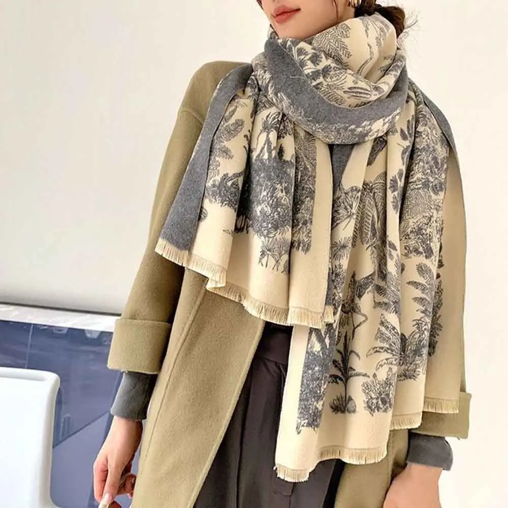 2026 Spring New Color Block Scarf Shawl Unisex Retro Fashion Trendy Casual Flowers Youth Campus Outdoor Niche Genderless - Image 3