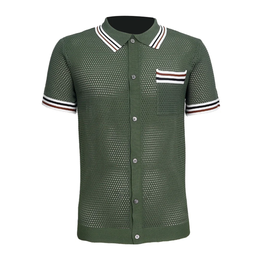 Mens Cool Silk Casual Knit Polo Shirt Summer Fashion Daily Outdoor Soft Comfortable Short-Sleeve T-Shirt Men'S Clothing 2025 New - Image 33