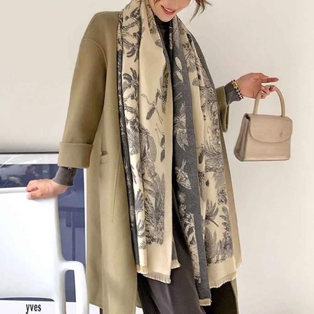 2026 Spring New Color Block Scarf Shawl Unisex Retro Fashion Trendy Casual Flowers Youth Campus Outdoor Niche Genderless - Image 4