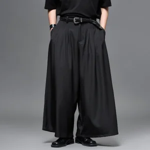 Mens Japanese Plain Dark Casual Skirt Pants Spring Streetwear Fashion Youth Outdoor Niche Wide-Leg Pants Men'S Clothing 2026