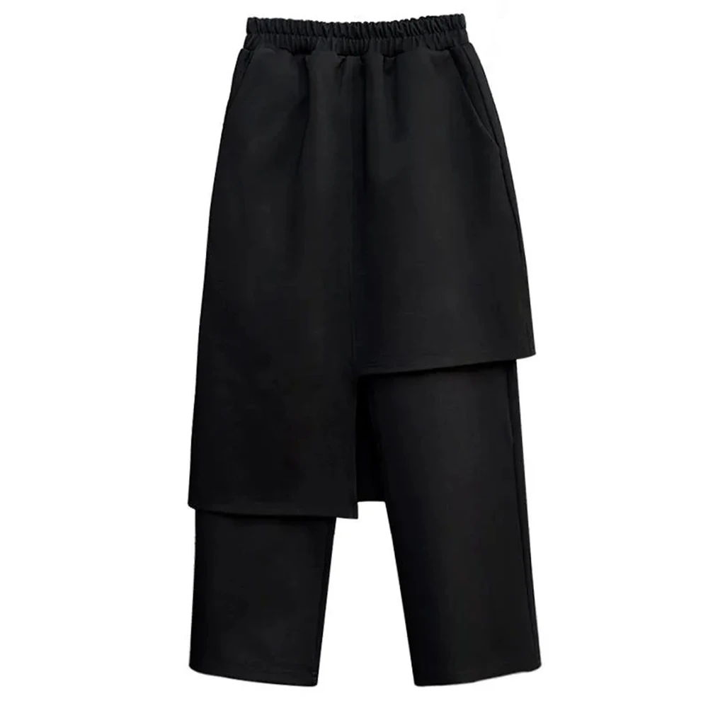 Y2k Asymmetrical Double-Layer Casual Skirt Pants Spring Genderless Streetwear Fashion Nightclub Stage Youth Trend Pants Unisex - Image 7