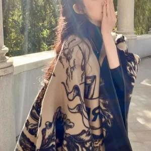 2026 Spring New y2k Color Block Scarf genderless Shawl Fashion Trendy Irregular Youth Campus Outdoor Casual Warm Scarf Unisex